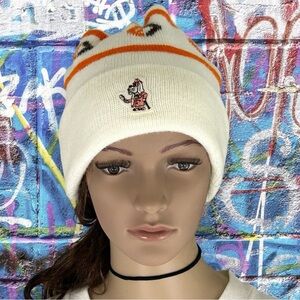 Vintage 80s Bloodhound Detective Mascot Logo Knit Beanie Winter Hat FL U…